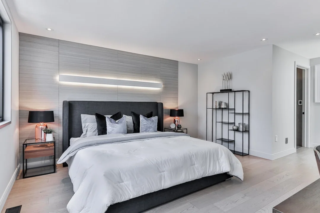 Styled bedroom prepared for a property sale