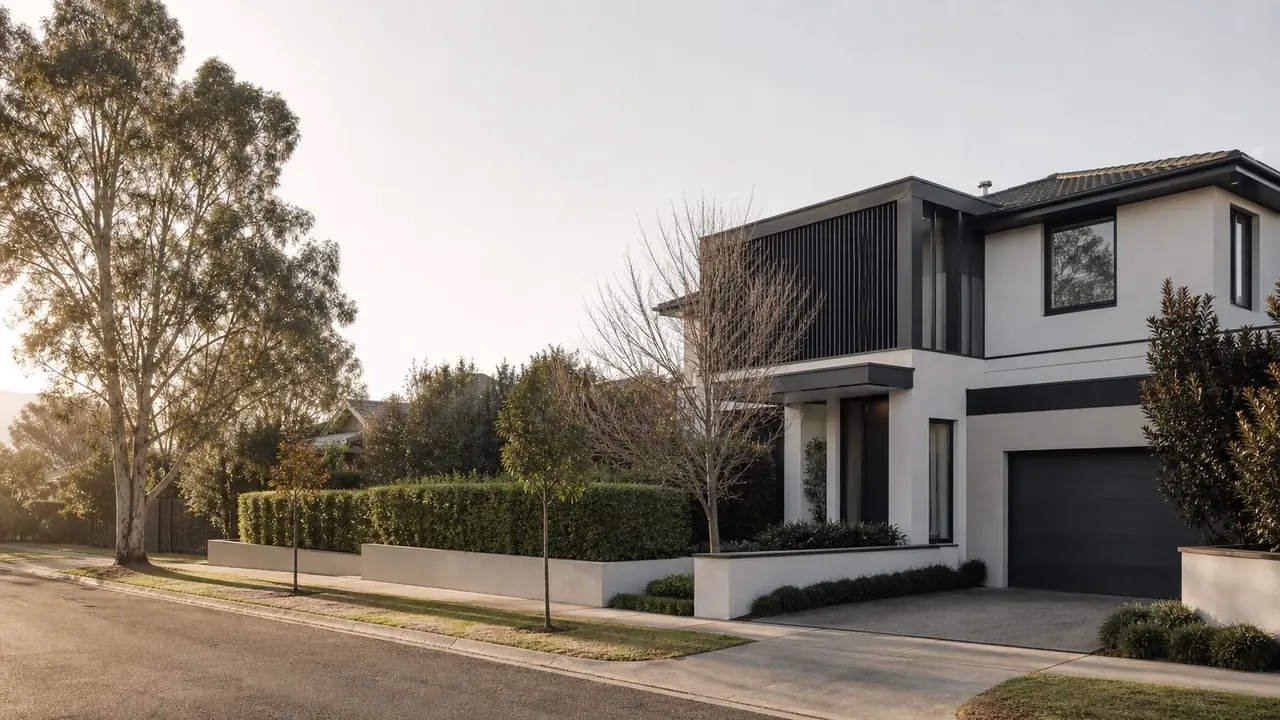 Contemporary Australian residence on a tree-lined street