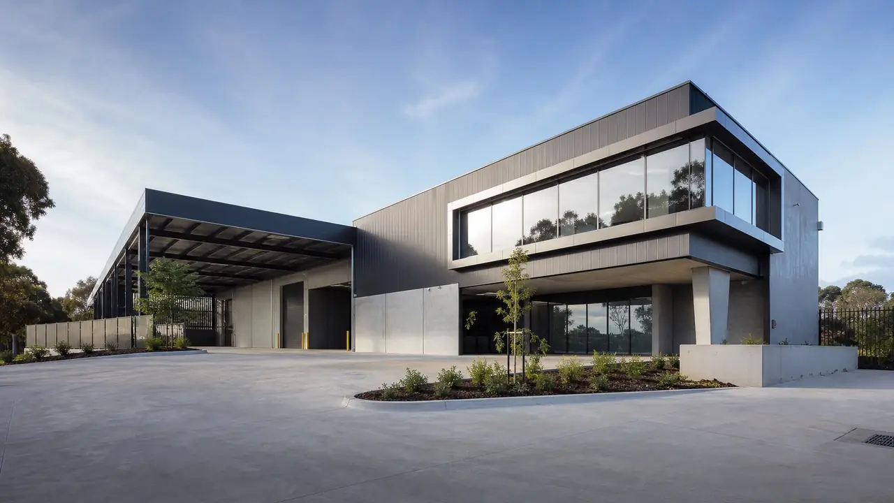 Modern industrial warehouse and office facility